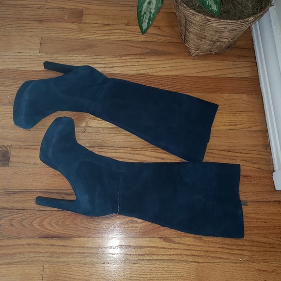 BLUE SUEDE LONG BOOTS - Picture 2 of 3